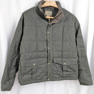 Men's LL Bean Upcountry Down Insulated Waxed Cotton Quilted Jacket XXL